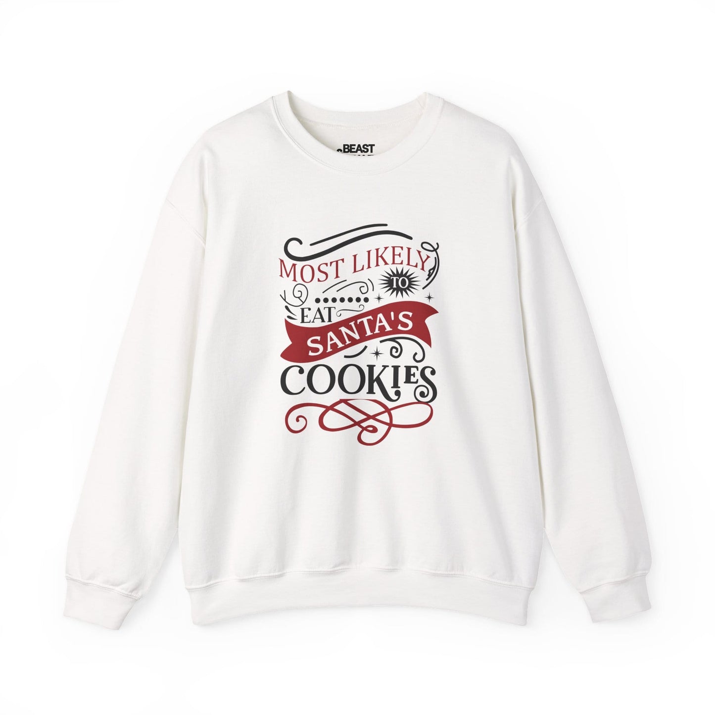 most likely to eat santa s cookies christmas sweatshirt white sweatshirt Christmas gift idea