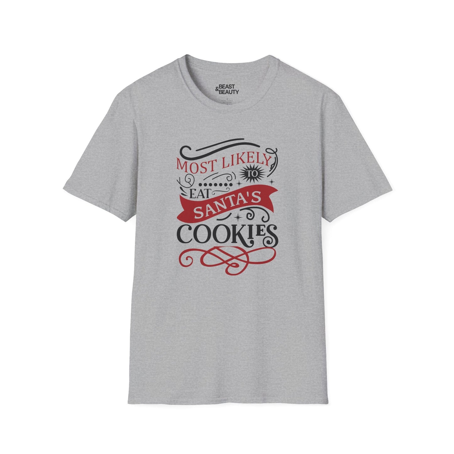 most likely to eat santa s cookies christmas t-shirt sport grey t-shirt Christmas gift idea