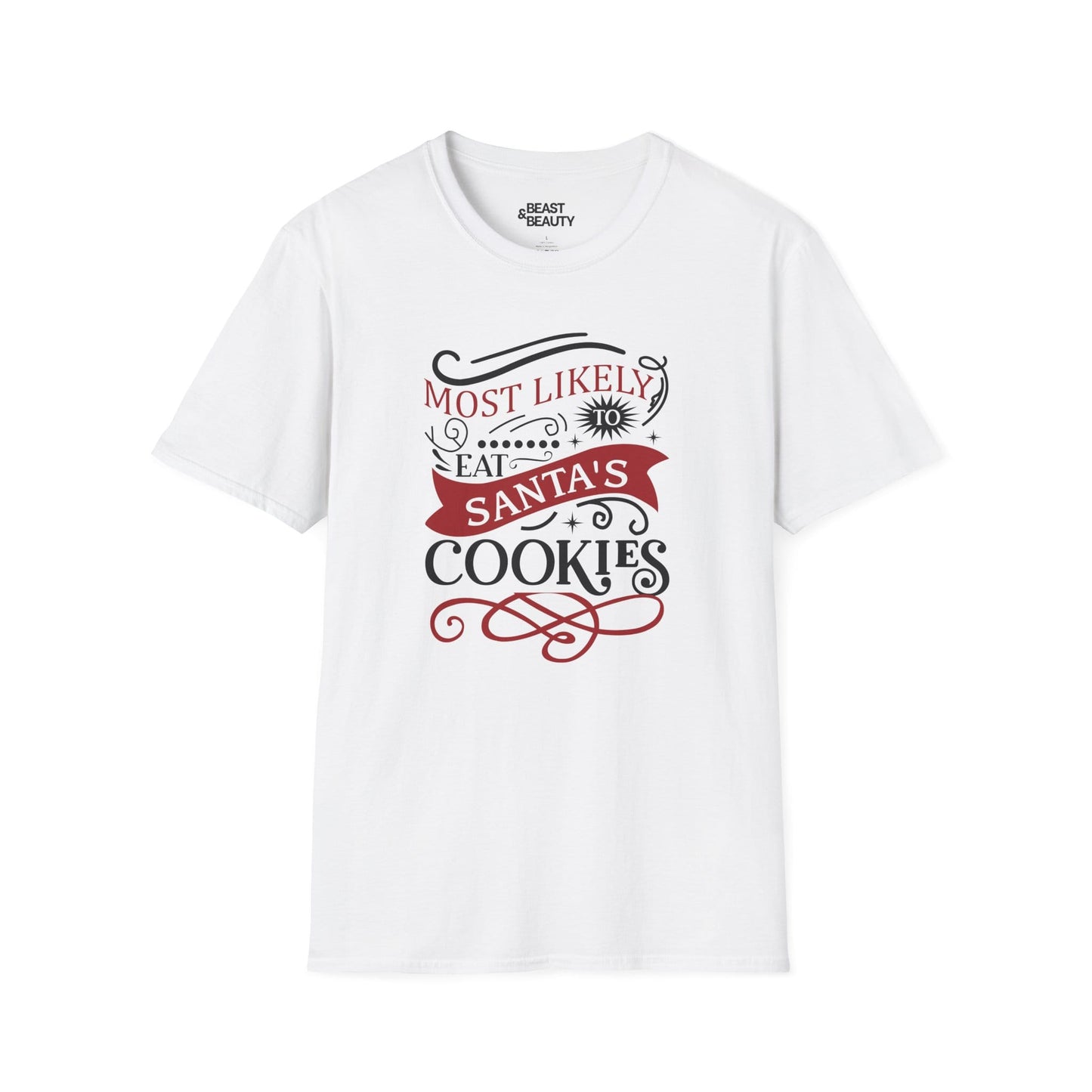 most likely to eat santa s cookies christmas t-shirt white t-shirt Christmas gift idea