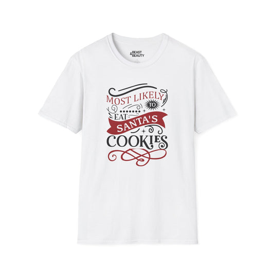 most likely to eat santa s cookies christmas t-shirt white t-shirt Christmas gift idea