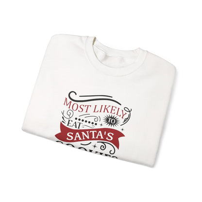christmas sweatshirt in multiple colours showing cookie lover funny print