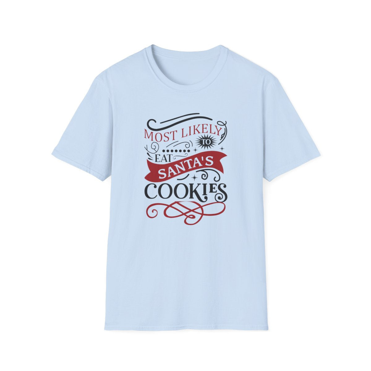 natural t-shirt with funny christmas cookie lover graphic design
