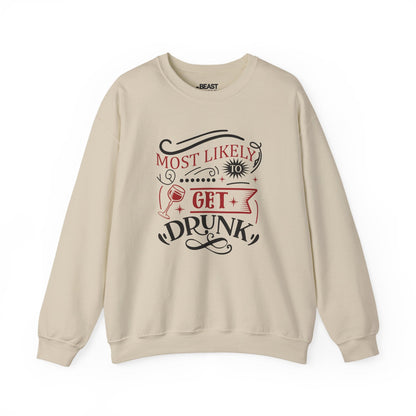 most likely to get drunk christmas sweatshirt sand sweatshirt Christmas gift idea