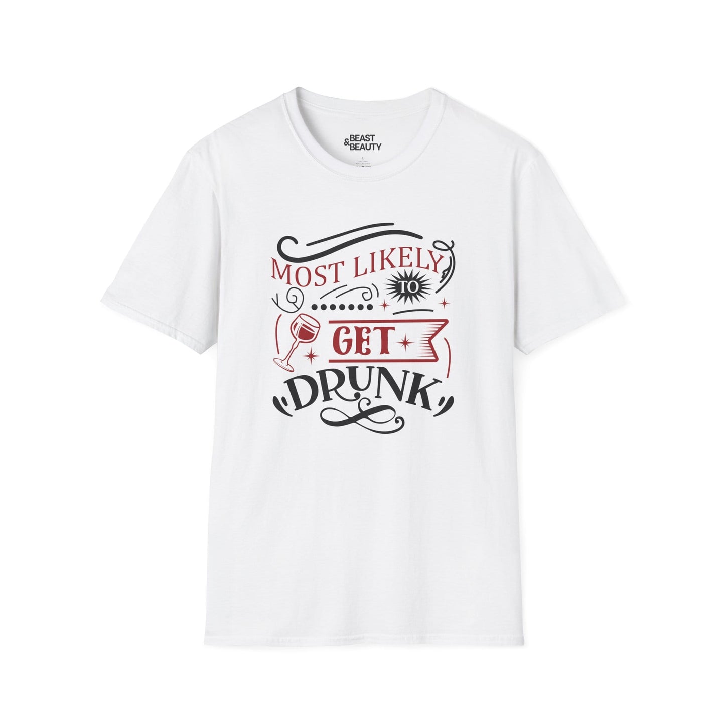 most likely to get drunk christmas t-shirt white t-shirt Christmas gift idea