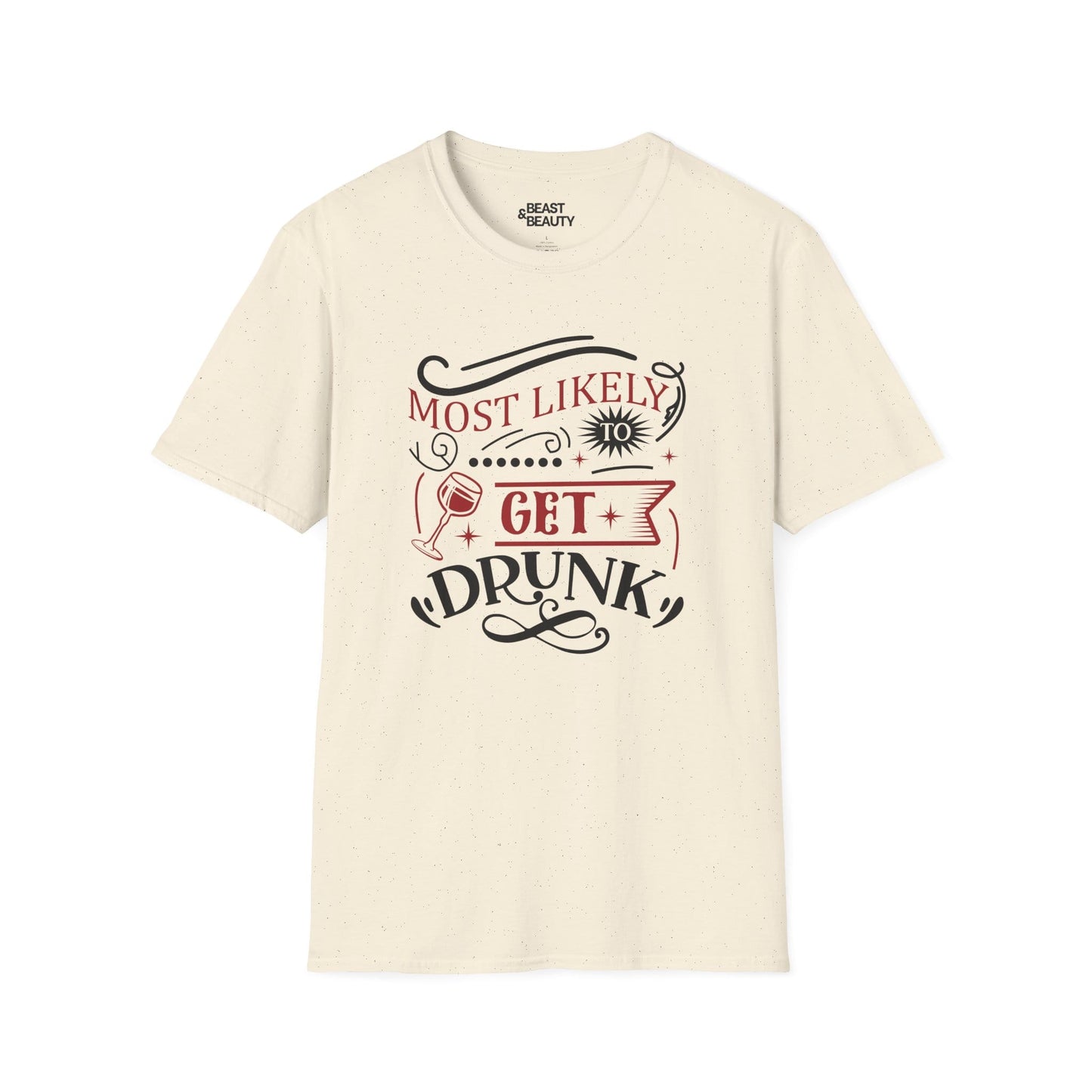 most likely to get drunk christmas t-shirt natural t-shirt Christmas gift idea