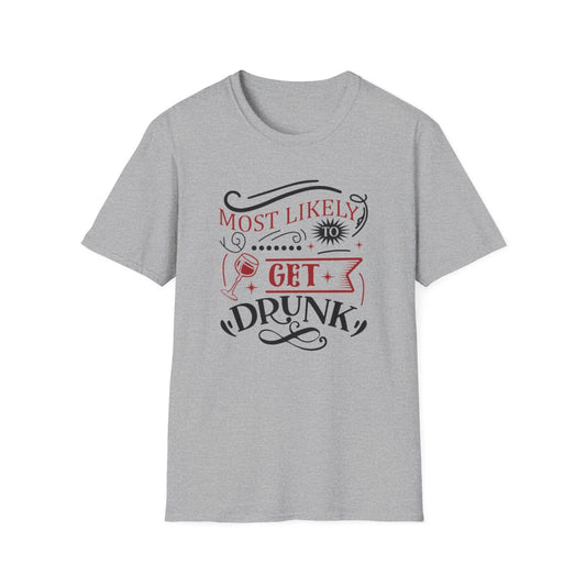 Most Likely to Get Drunk Christmas T-Shirt - funny t-shirt by Cheeky Business