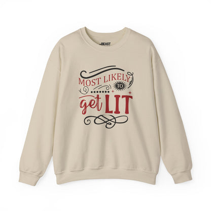 most likely to get lit christmas sweatshirt sand sweatshirt Christmas gift idea