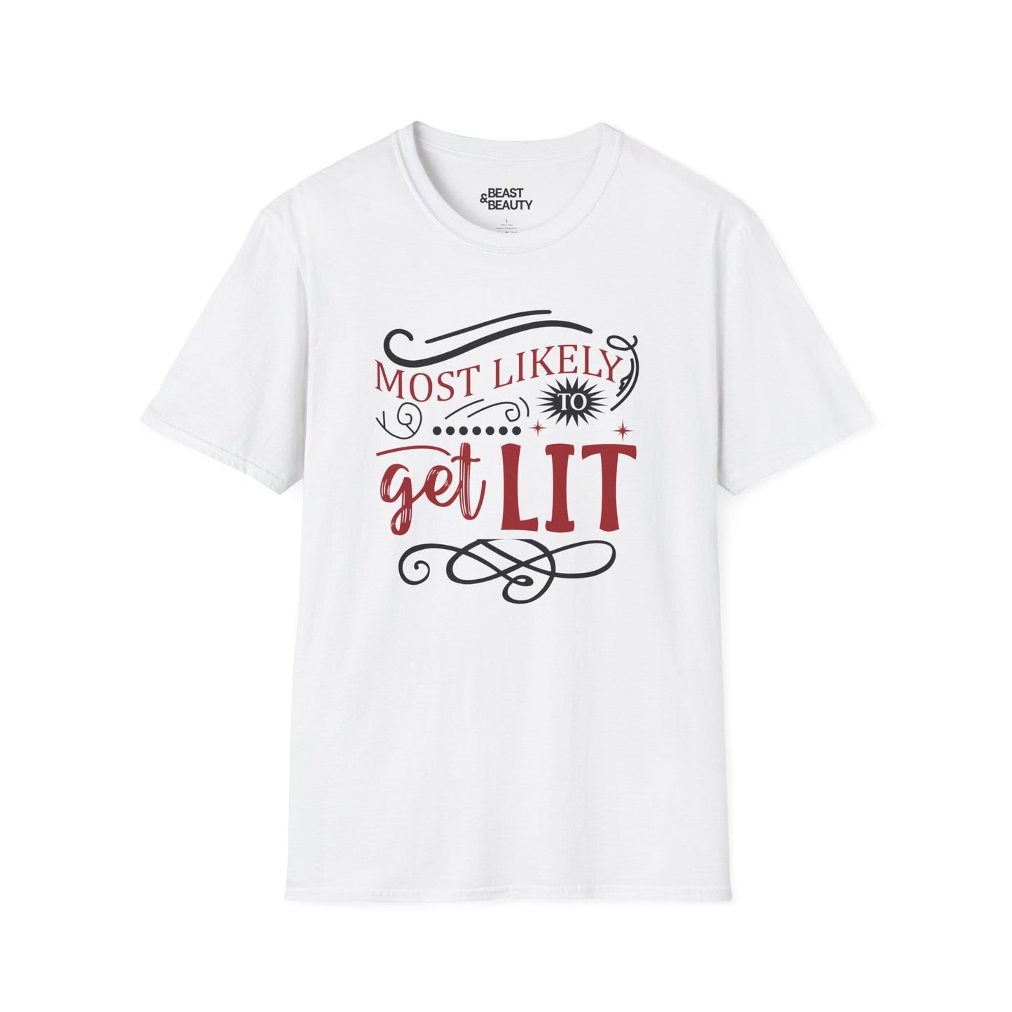 most likely to get lit christmas t-shirt white t-shirt Christmas gift idea