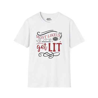 most likely to get lit christmas t-shirt white t-shirt Christmas gift idea