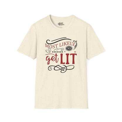 most likely to get lit christmas t-shirt natural t-shirt Christmas gift idea