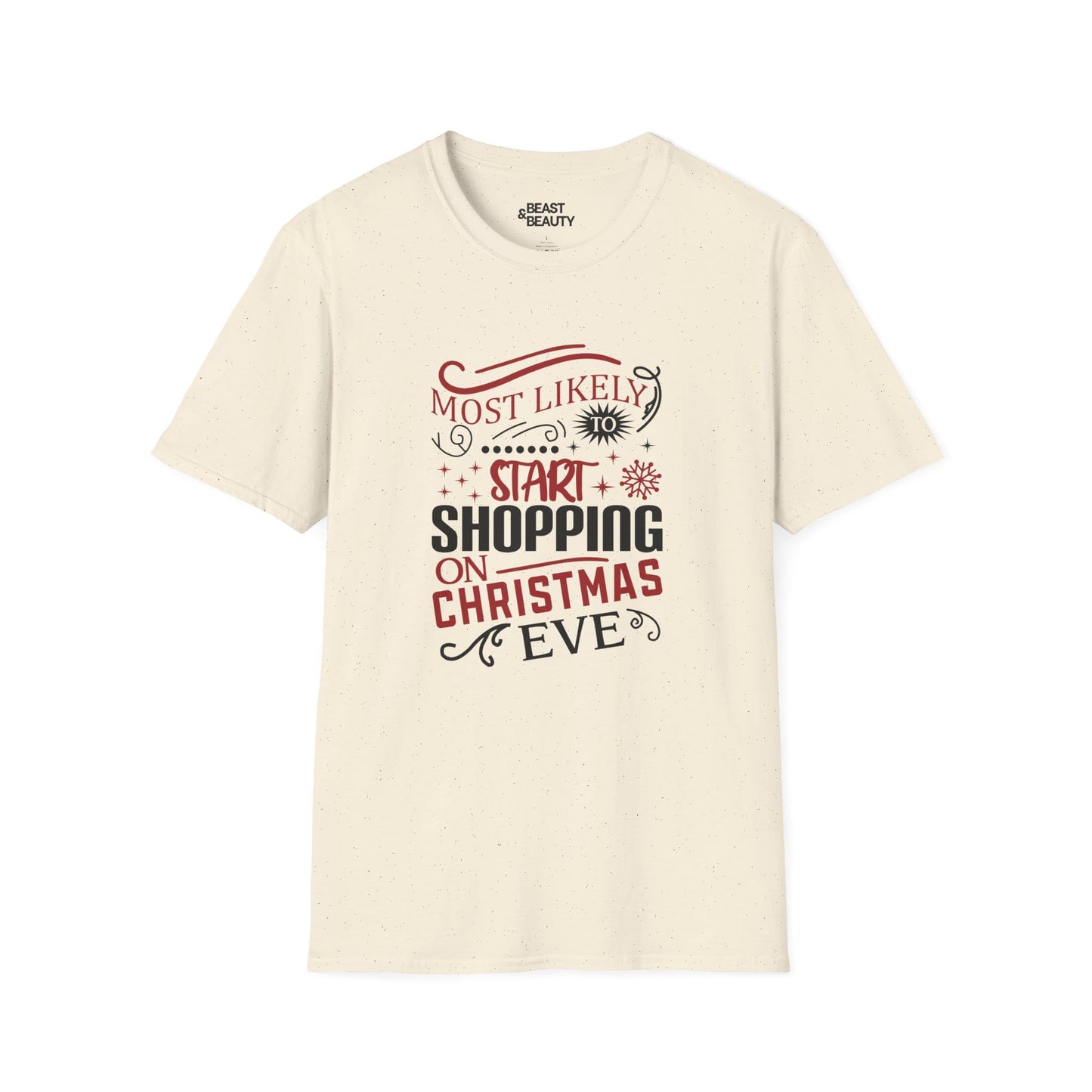 most likely to start shopping on christmas eve t-shirt natural t-shirt Christmas gift idea