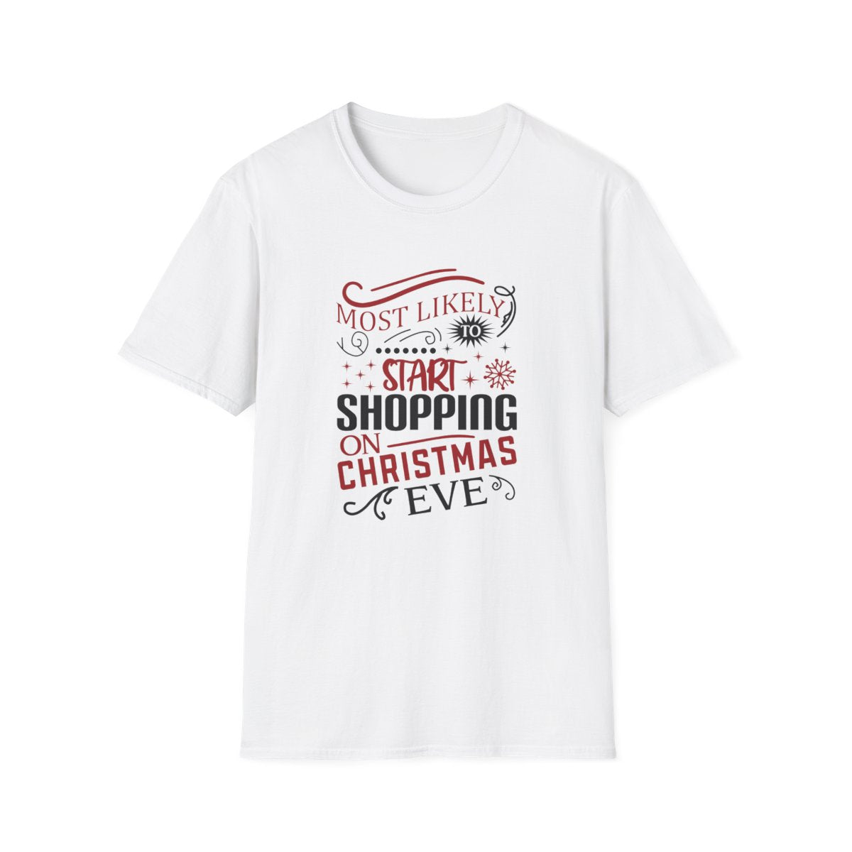 sport grey t-shirt with funny last-minute shopper christmas design