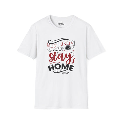 Most Likely to Stay Home Christmas T-Shirt t-shirt product image 2 from Beast and Beauty