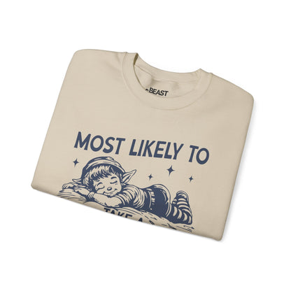 most likely to take a christmas nap sweatshirt sweatshirt Christmas gift idea image 4