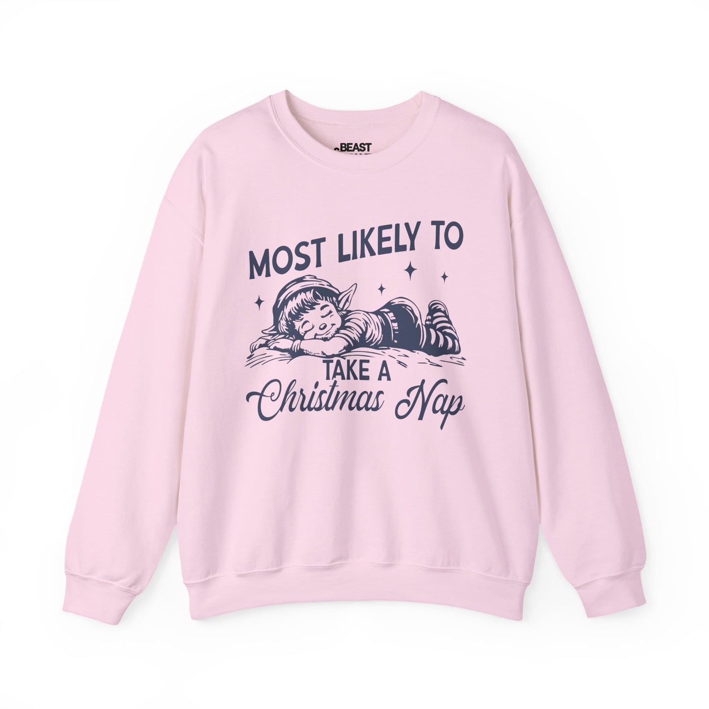 most likely to take a christmas nap sweatshirt light pink sweatshirt Christmas gift idea