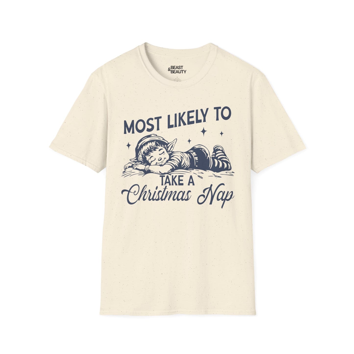 most likely to take a christmas nap t-shirt natural t-shirt Christmas gift idea