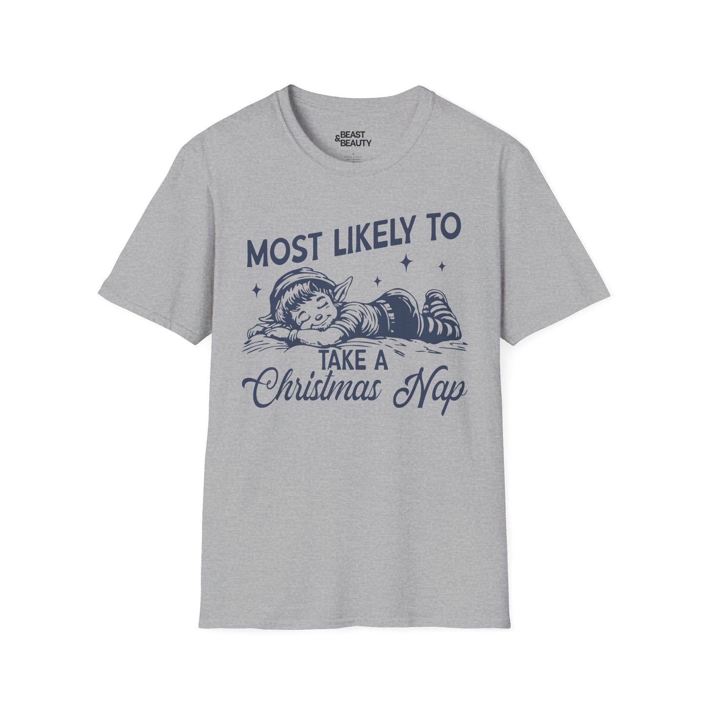 most likely to take a christmas nap t-shirt sport grey t-shirt Christmas gift idea