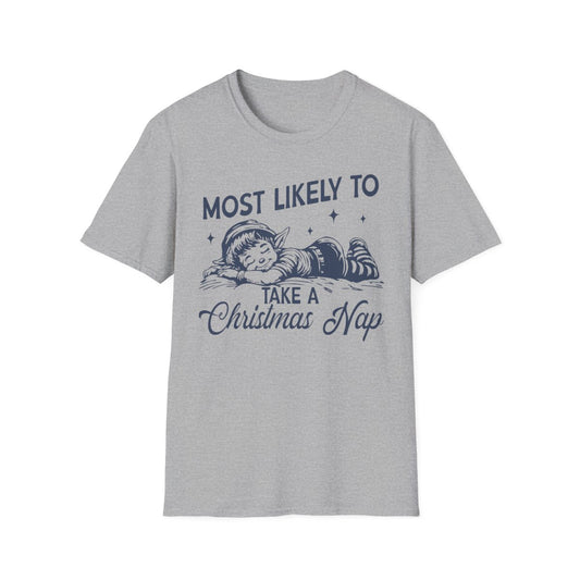 Most Likely to Take a Christmas Nap T-Shirt - funny t-shirt by Cheeky Business