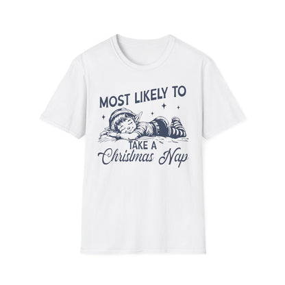 sport grey t-shirt with festive nap design funny christmas gift
