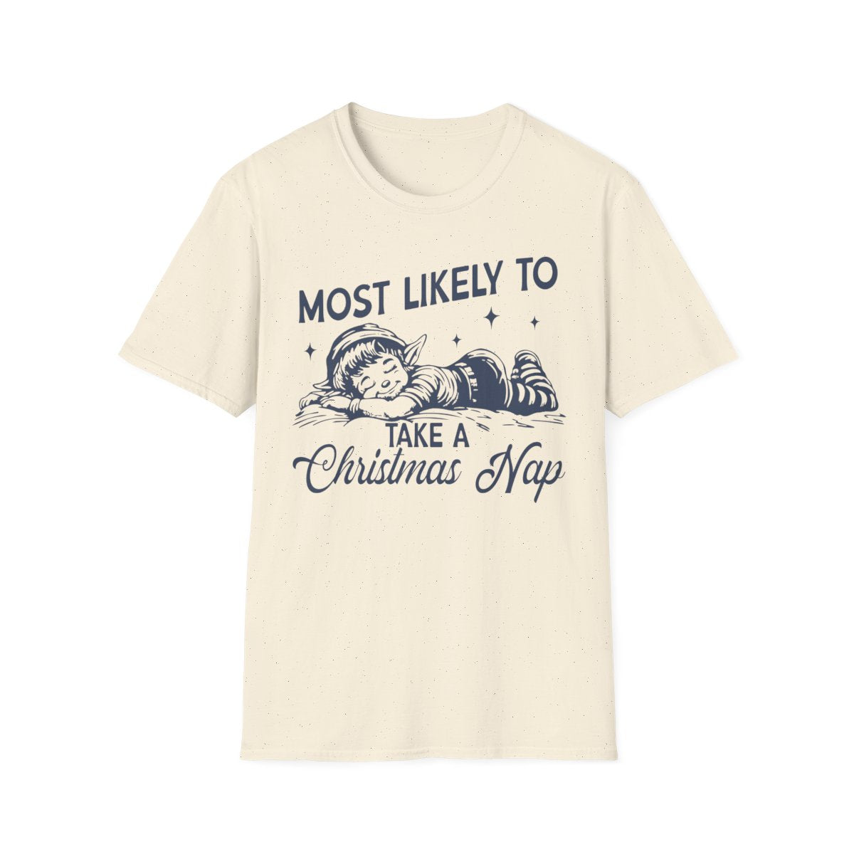 light blue t-shirt with christmas nap graphic for relaxed holiday lovers