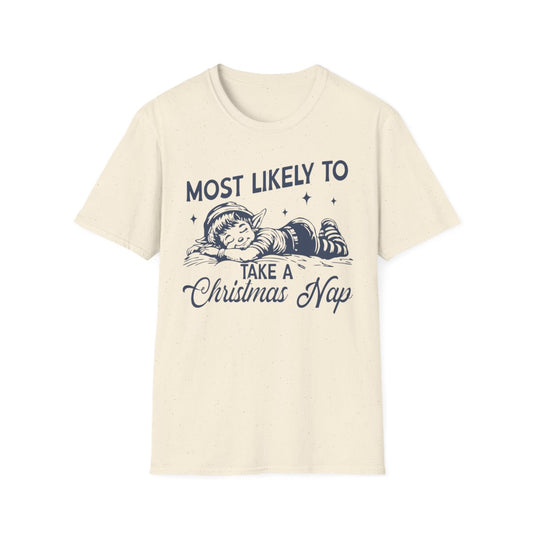 Most Likely to Take a Christmas Nap T-Shirt - funny t-shirt by Cheeky Business