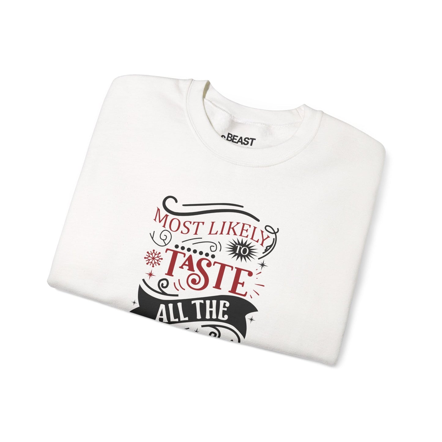 most likely to taste all the wine & food christmas sweatshirt sweatshirt Christmas gift idea image 4