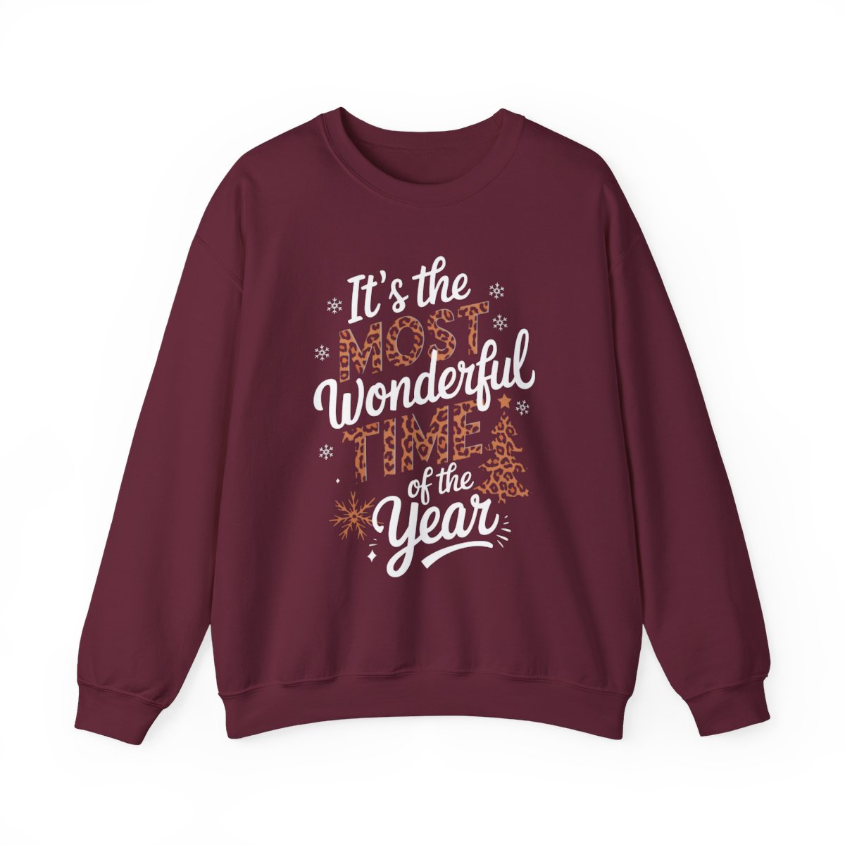 forest green sweatshirt with most wonderful time of the year festive graphic
