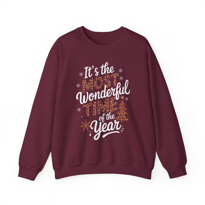forest green sweatshirt with most wonderful time of the year festive graphic