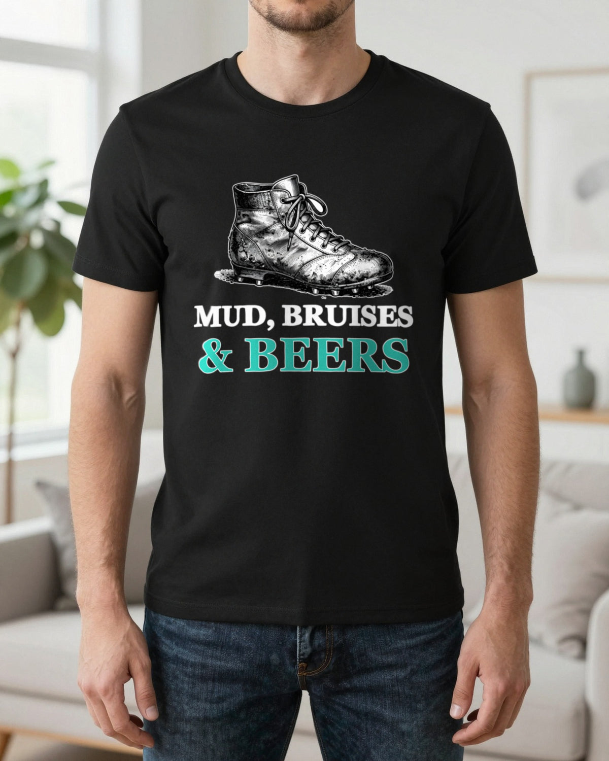 Mud Bruises And Beers Funny Rugby T-Shirt & Sweatshirt worn