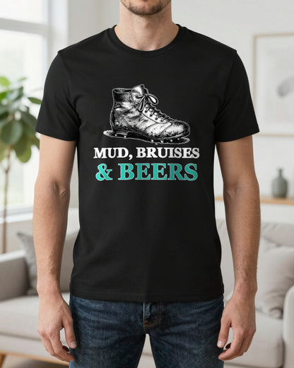 Mud Bruises And Beers Funny Rugby T-Shirt & Sweatshirt worn