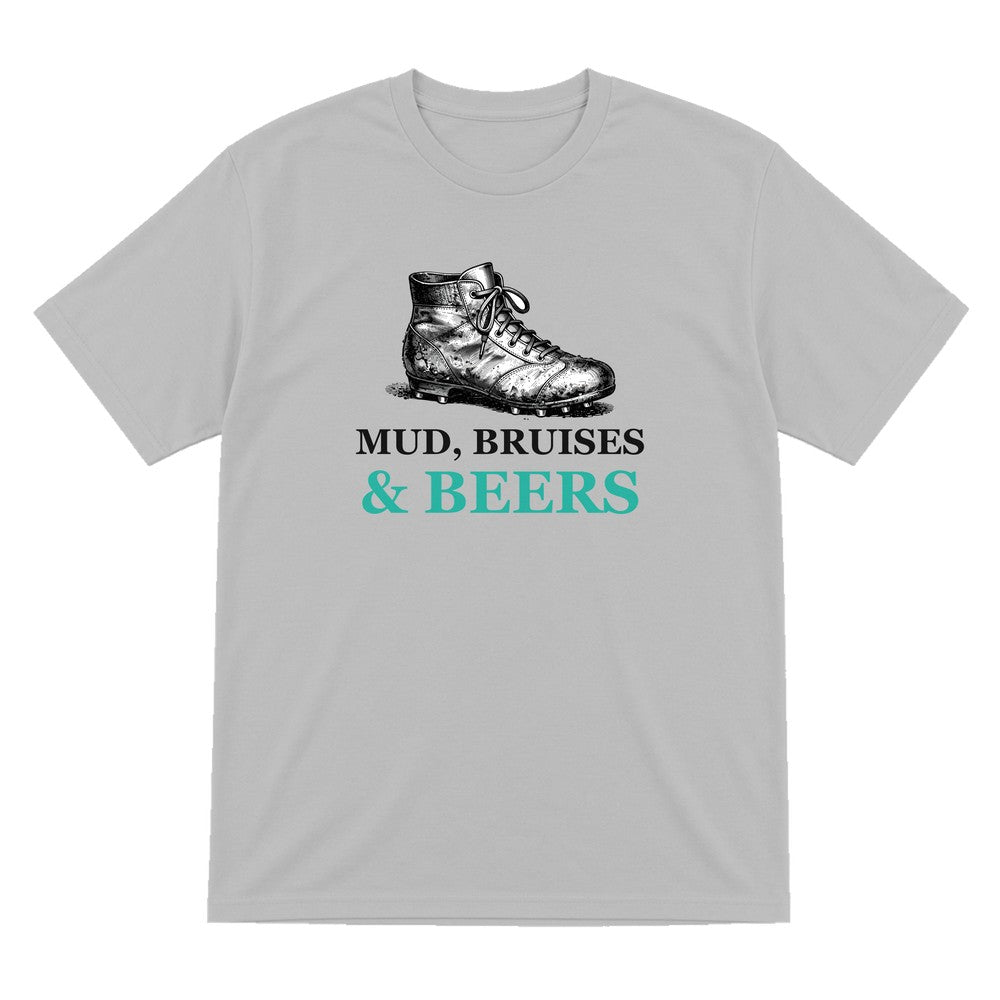 Mud Bruises And Beers Funny Rugby T-Shirt & Sweatshirt T-Shirt in Sport Grey