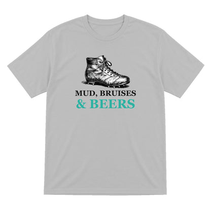 Mud Bruises And Beers Funny Rugby T-Shirt & Sweatshirt T-Shirt in Sport Grey