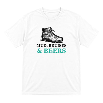 Mud Bruises And Beers Funny Rugby T-Shirt & Sweatshirt T-Shirt in White