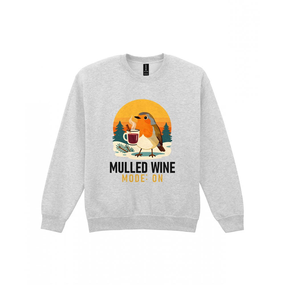 Mulled Wine Mode Funny Christmas Jumper & T-Shirt Sweatshirt in Sport Grey