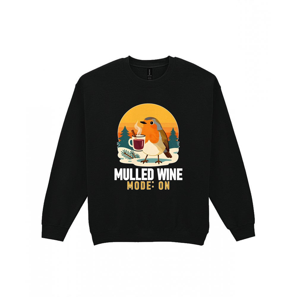 Mulled Wine Mode Funny Christmas Jumper & T-Shirt Sweatshirt in Black