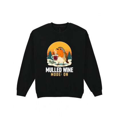 Mulled Wine Mode Funny Christmas Jumper & T-Shirt Sweatshirt in Black