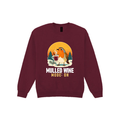 Mulled Wine Mode Funny Christmas Jumper & T-Shirt Sweatshirt in Maroon