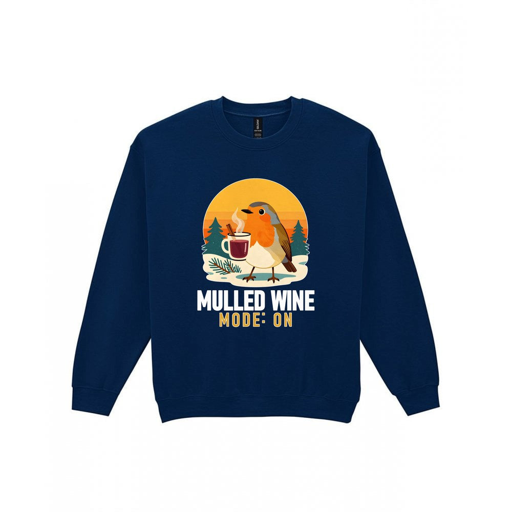 Mulled Wine Mode Funny Christmas Jumper & T-Shirt Sweatshirt in Navy