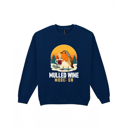 Mulled Wine Mode Funny Christmas Jumper & T-Shirt Sweatshirt in Navy