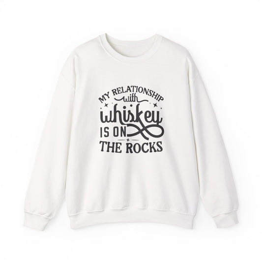 sport grey sweatshirt with whiskey on the rocks humour graphic for drinking gift