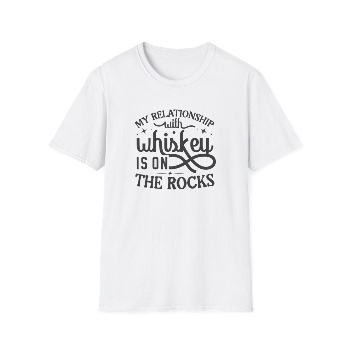 sport grey t-shirt featuring humorous relationship with whiskey slogan print