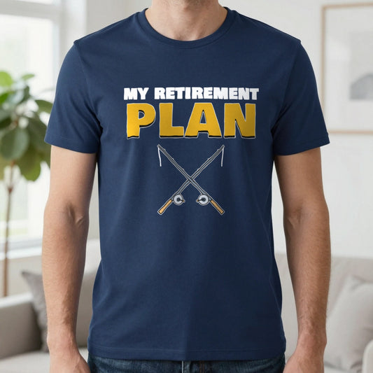 My Retirement Plan Funny Fishing T-Shirt & Sweatshirt in Navy (T-Shirt), worn, our photo