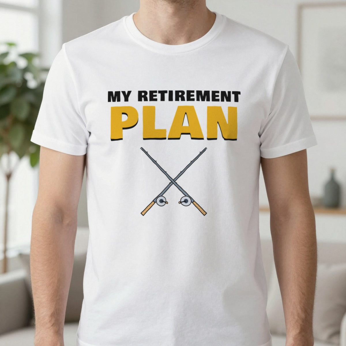 My Retirement Plan Funny Fishing T-Shirt & Sweatshirt in White (T-Shirt), worn, our photo
