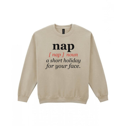 Nap Definition Funny T-Shirt & Sweatshirt Sweatshirt in Sand