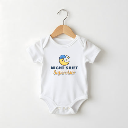 Night Shift Supervisor funny baby grow