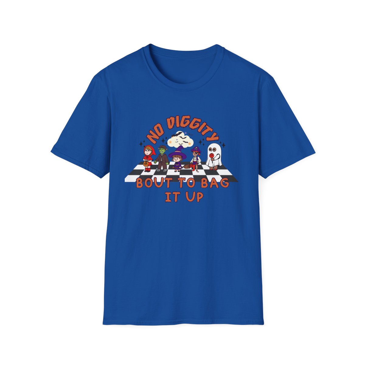 sport grey t-shirt with funny no diggity halloween costume design