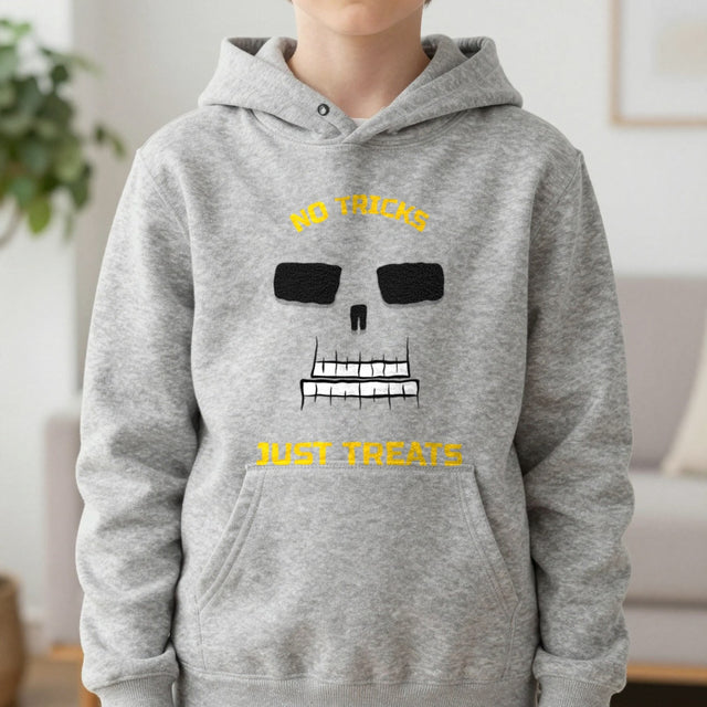 No Tricks Just Treats Skeleton Halloween Kids Hoodie