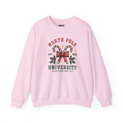 north pole university christmas sweatshirt light pink sweatshirt Christmas gift idea