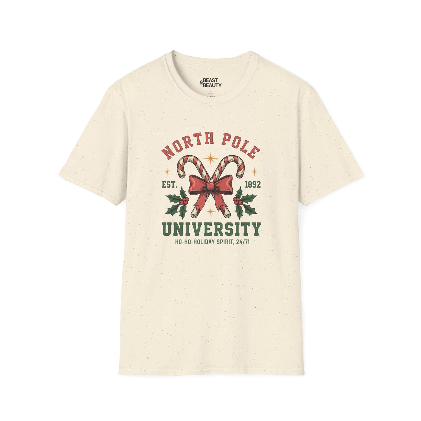 north pole university christmas t-shirt natural t-shirt Christmas gift idea