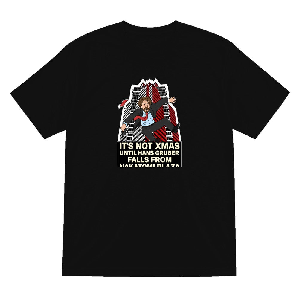 Not Xmas Until He Falls From The Plaza Christmas T-Shirt & Sweatshirt T-Shirt in Black